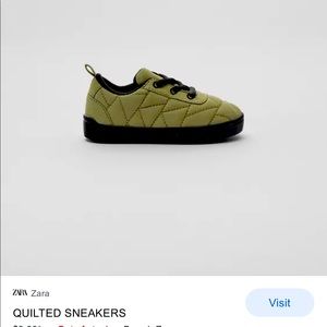 Zara Kids unisex quilted fabric sneaker.